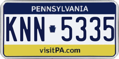 PA license plate KNN5335