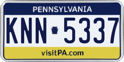 PA license plate KNN5337