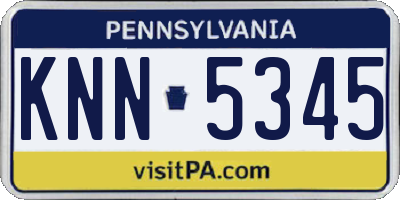 PA license plate KNN5345