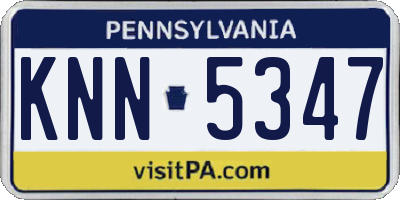 PA license plate KNN5347