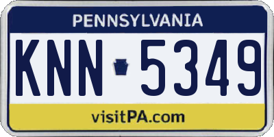 PA license plate KNN5349