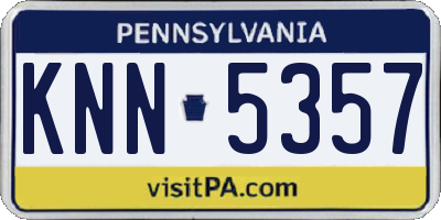 PA license plate KNN5357