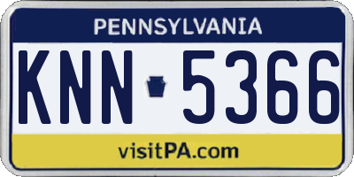 PA license plate KNN5366