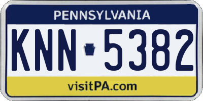 PA license plate KNN5382