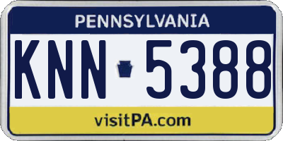 PA license plate KNN5388