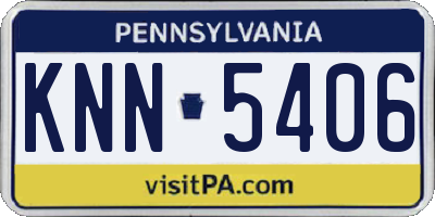 PA license plate KNN5406