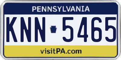 PA license plate KNN5465
