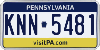 PA license plate KNN5481
