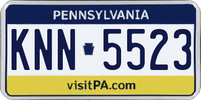 PA license plate KNN5523