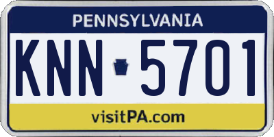 PA license plate KNN5701