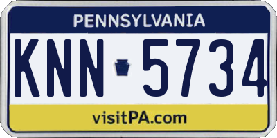 PA license plate KNN5734