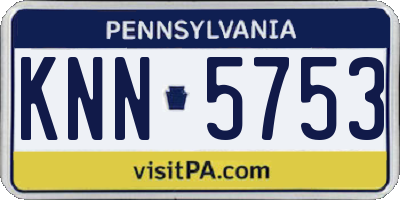 PA license plate KNN5753