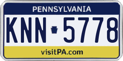 PA license plate KNN5778