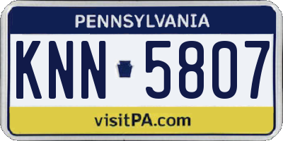 PA license plate KNN5807