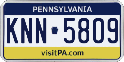 PA license plate KNN5809