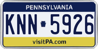 PA license plate KNN5926