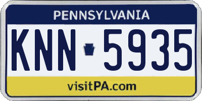 PA license plate KNN5935