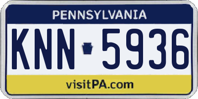 PA license plate KNN5936