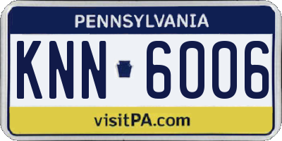 PA license plate KNN6006