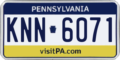 PA license plate KNN6071