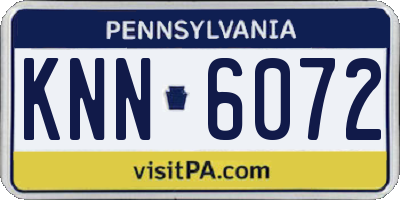 PA license plate KNN6072