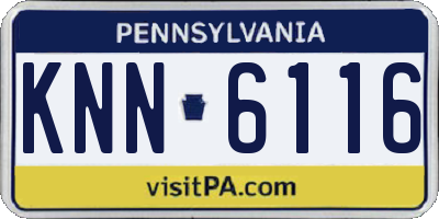 PA license plate KNN6116