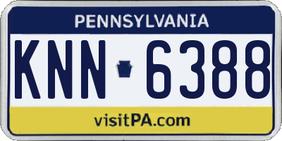 PA license plate KNN6388