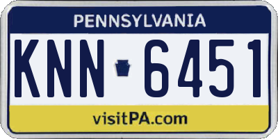 PA license plate KNN6451