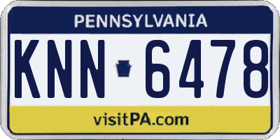 PA license plate KNN6478