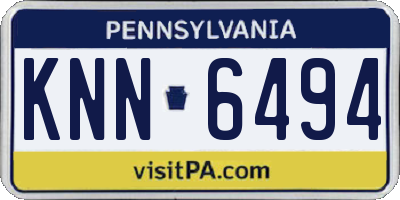 PA license plate KNN6494