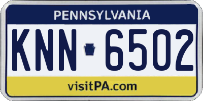 PA license plate KNN6502