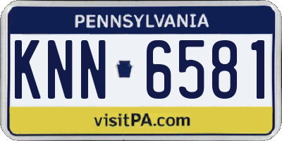 PA license plate KNN6581