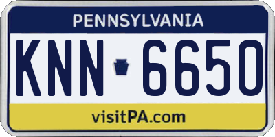 PA license plate KNN6650