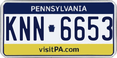 PA license plate KNN6653