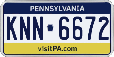 PA license plate KNN6672