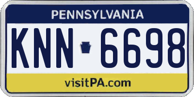 PA license plate KNN6698