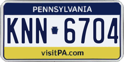 PA license plate KNN6704