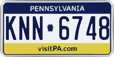 PA license plate KNN6748