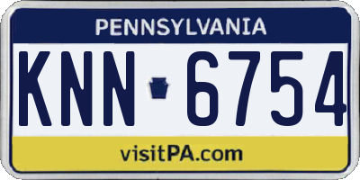 PA license plate KNN6754