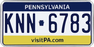 PA license plate KNN6783