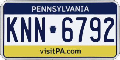 PA license plate KNN6792