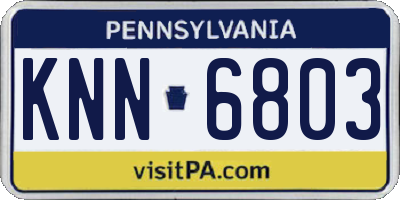 PA license plate KNN6803