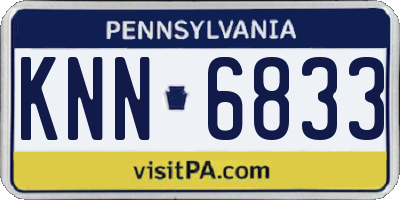PA license plate KNN6833