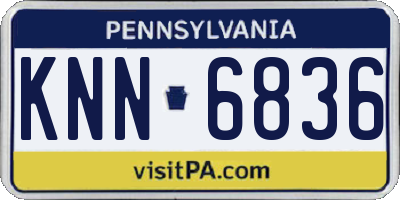 PA license plate KNN6836