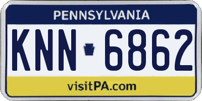 PA license plate KNN6862