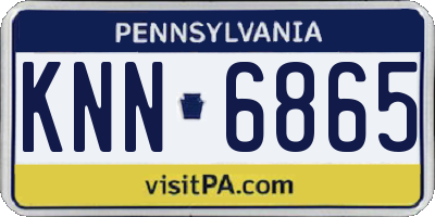 PA license plate KNN6865
