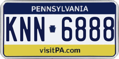 PA license plate KNN6888