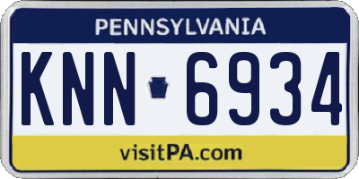 PA license plate KNN6934