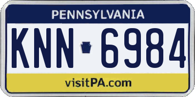 PA license plate KNN6984