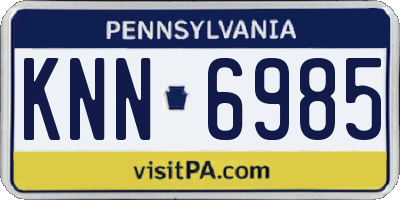 PA license plate KNN6985